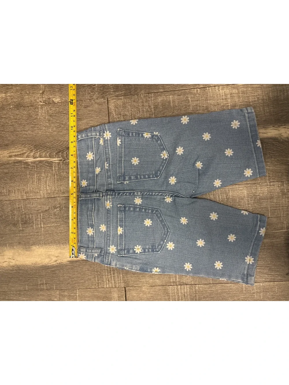 The Children's Place Girls Daisy Print Denim Skimmer Shorts Blue NEW